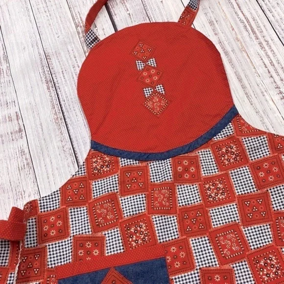 VINTAGE style bandana print apron size small/medium - Picture 9 of 9